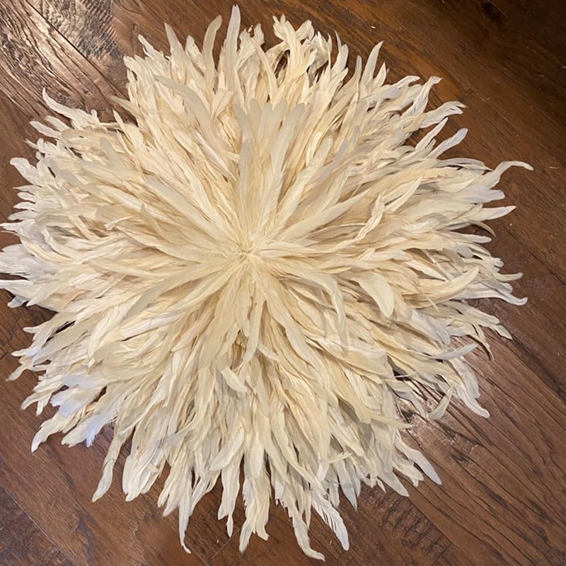 Shekyeon 12-14inch Rooster Tail Feather Used Hats Costume Decoration Pack of 50(Beige/Ivory) - Image 5